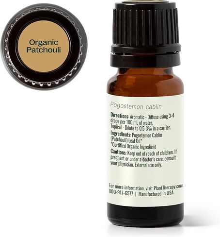 Plant Therapy Organic Patchouli Essential Oil 10 mL (1/3 oz) 100% Pure, Undiluted, Therapeutic Grade in Saudi Arabia