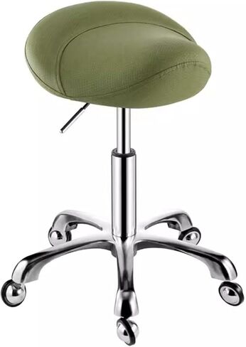 كرسي سرج هيدروليكي لأخصائي صحة الأسنان، مقعد دوار قابل للتعديل للاستخدام في المكتب المنزلي والمختبر والتجميل والوشم - مريح من الجلد، سهل التجميع، سعة وزن 200 كجم (أخضر) in Kuwait