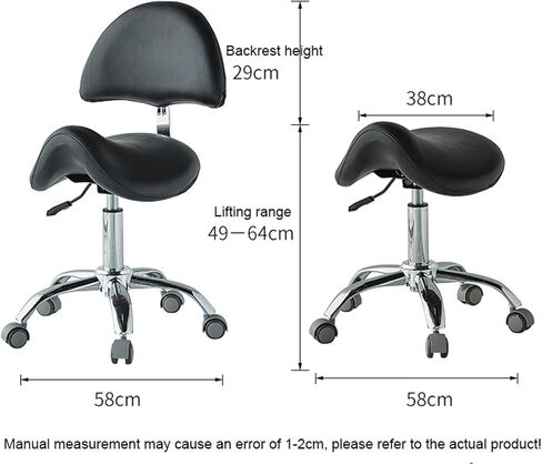 كرسي سرج مريح مع دعم للظهر، دوار بارتفاع قابل للتعديل لأخصائيي صحة الأسنان، والمهنيين الطبيين، واستخدام المطبخ والمتاجر - الحمولة القصوى 264 رطلاً (أزرق) in Kuwait