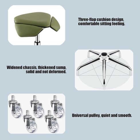 كرسي سرج مريح لأخصائي صحة الأسنان والمكتب، مقعد دوار بارتفاع قابل للتعديل مع وسادة، وضعية صحية مريحة للجلوس لساعات طويلة (أبيض) in Kuwait