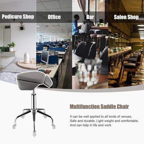 كرسي سرج مريح لأخصائي صحة الأسنان والمكتب، مقعد دوار بارتفاع قابل للتعديل مع وسادة، وضعية صحية مريحة للجلوس لساعات طويلة (أبيض) in Kuwait