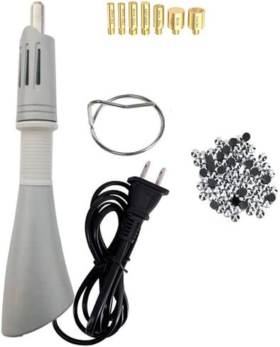 Hotfix Rhinestone Applicator Kit wiht Rhinestones,Professional Iron-on Setter Tool,7-in-1 Hot Fix Wand Crystal Gem Rhinestone Hot fix Kit Tool (Purple) in Kuwait