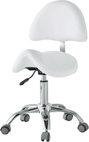 كرسي سرج مريح مع دعم للظهر، دوار بارتفاع قابل للتعديل لأخصائي صحة الأسنان، المطبخ، المتجر، استخدام المكتب والمستشفى، أقصى حمولة 120 كجم (أسود) in Kuwait