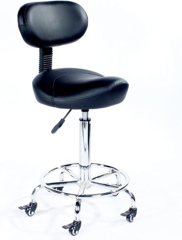 Ergonomic Saddle Stool Chair with Locking Wheels & Footrest, PU Leather Dental Hygienist Chair for Office, Pharmacy & Clinic - Stylish Orange Design in Saudi Arabia