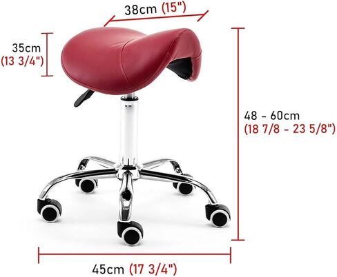 مقعد سرج مريح لمكتب الأسنان، كرسي دوار قابل للتعديل مع وشم مقعد من جلد البولي يوريثان، متخصصون في التجميل والتدليك والطب - سعة وزن 441 رطل، سهولة الحركة in Kuwait