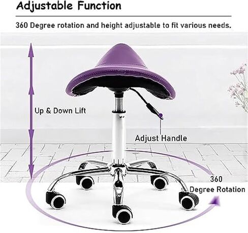 مقعد سرج مريح لمكتب الأسنان، كرسي دوار قابل للتعديل مع وشم مقعد من جلد البولي يوريثان، متخصصون في التجميل والتدليك والطب - سعة وزن 441 رطل، سهولة الحركة in Kuwait