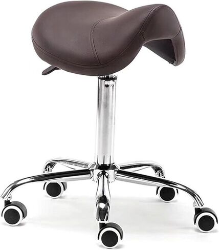 مقعد سرج مريح، كرسي دوار قابل للتعديل مع جلد البولي يوريثان، عجلات دوارة 360 درجة، ارتفاع لمحترفي الأسنان والوشم والجمال والتدليك، سعة الوزن 200 كجم (441 رطل) (أحمر) in Kuwait