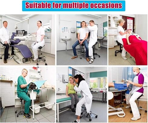 كرسي دوار مريح بمقعد منفصل مع دعم للظهر، مقعد طبي بارتفاع قابل للتعديل، عجلات دوارة 360 درجة، خيارات إمالة، مثالي لمكتب الأسنان، والمنتجعات الصحية، والمنزل، واستخدام العيادة (48-60 سم (18 7 in Kuwait