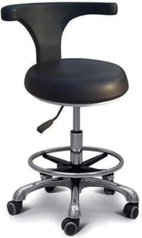 مقعد مساعد طبيب الأسنان مع مسند ذراع يدور 360 درجة، كرسي سرج من جلد البولي يوريثان، ارتفاع طبي مريح قابل للتعديل للصالون والعيادة والاستخدام المكتبي in Kuwait