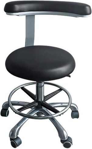 مقعد مساعد طبيب الأسنان مع مسند ذراع يدور 360 درجة، كرسي سرج من جلد البولي يوريثان، ارتفاع طبي مريح قابل للتعديل للصالون والعيادة والاستخدام المكتبي in Kuwait