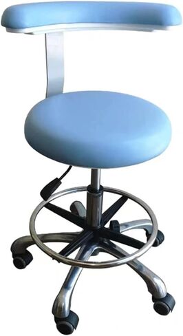 مقعد مساعد طبيب الأسنان مع مسند ذراع يدور 360 درجة، كرسي سرج من جلد البولي يوريثان، ارتفاع طبي مريح قابل للتعديل للصالون والعيادة والاستخدام المكتبي in Kuwait