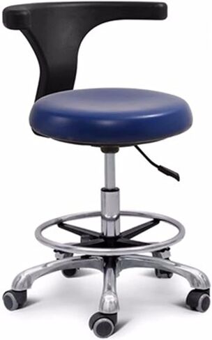 مقعد مساعد طبيب الأسنان مع مسند ذراع يدور 360 درجة، كرسي سرج من جلد البولي يوريثان، ارتفاع طبي مريح قابل للتعديل للصالون والعيادة والاستخدام المكتبي in Kuwait