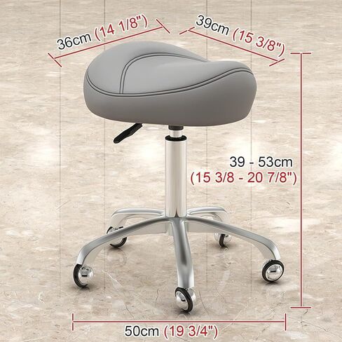 كرسي سرج مع دوران 360 درجة، مقعد طبي مريح قابل للتعديل، مقعد سبا مريح للوشم، الأسنان، الاستخدام المكتبي، سعة وزن 220 رطل (رمادي) in Kuwait