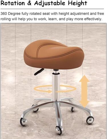 كرسي سرج مع دوران 360 درجة، مقعد طبي مريح قابل للتعديل، مقعد سبا مريح للوشم، الأسنان، الاستخدام المكتبي، سعة وزن 220 رطل (رمادي) in Kuwait