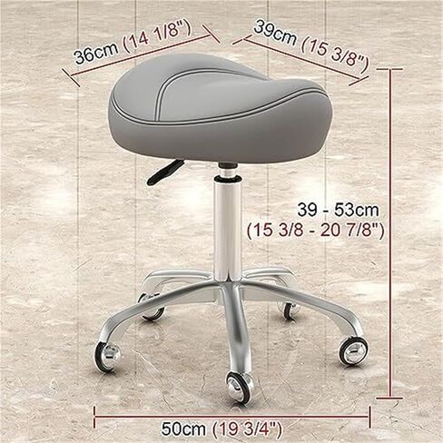 كرسي سرج مع دوران 360 درجة، مقعد طبي مريح قابل للتعديل، مقعد سبا مريح للوشم، الأسنان، الاستخدام المكتبي، سعة وزن 220 رطل (رمادي) in Kuwait