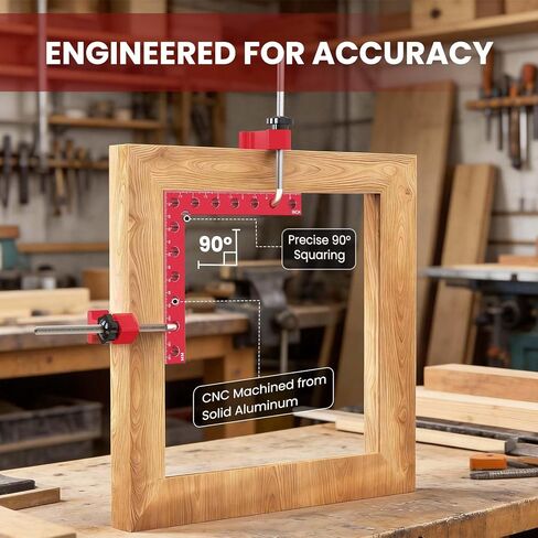 WETOLS Corner Clamps for Woodworking, 4Pcs 5.5" Aluminum Alloy Right Angle Clamp, Positioning Squares with 6-Sided Scales and Storage Case, 90 Degree Clamp for Cabinets, Drawers, Shelves, Frames in Kuwait