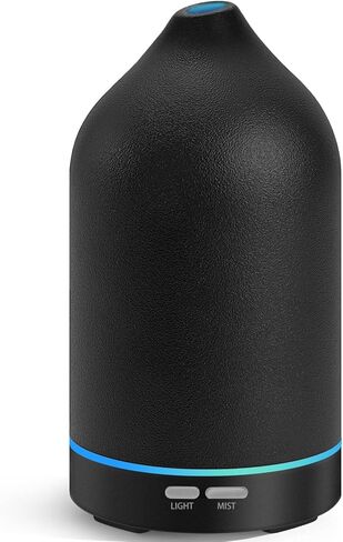 URPOWER 120ML Ceramic Essential Oil Diffuser, Ultrasonic Aromatherapy Diffuser with 7-Color Lights, Auto Shut-Off, Quiet Oil Diffuser for Bedroom, Home Office in Kuwait