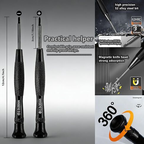 مجموعة إصلاح النظارات المغناطيسية الكل في واحد مع مسامير، مع براغي النظارات المتوافقة، وسادات أنف من السيليكون، وملقط، ومفك براغي دقيق، ومناسبة لمختلف النظارات وإصلاح النظارات الشمسية in Kuwait