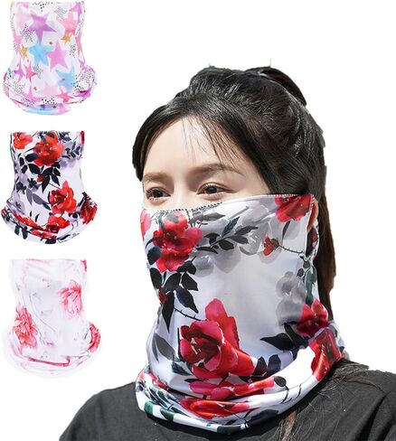 3 Pcs Summer Breathable Cooling Face Mask for Men Women UV Protection Neck Gaiter Mask for Outdoor Activities in Saudi Arabia