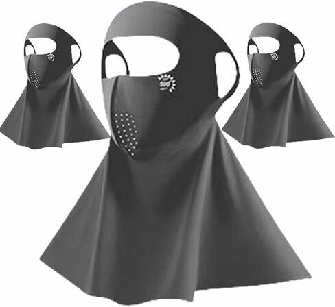 3 Pack Sun Protection Balaclava Face Mask with Ear Loops,Full Face and Neck Coverage for Summer Outdoor Activities (Dark Grey) in Saudi Arabia