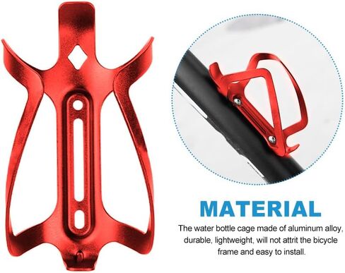 Water Bottle Cages, Alloy Aluminum Lightweight Water Bottle Holder Universal Bike Cup Holder Rack for Road MTB Bikes(Red) in Saudi Arabia