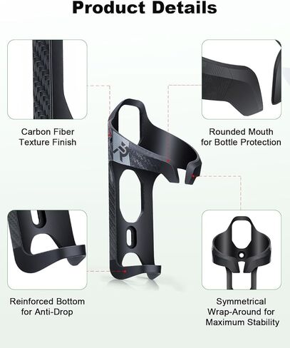 Onvian Bike Water Bottle Holder,Ultralight & Sturdy Carbon Fiber Bike Bottle Cage, Universal Bicycle Cup Holder,Water Bottle Holder for Bike Accessories with Screw Tool in Kuwait