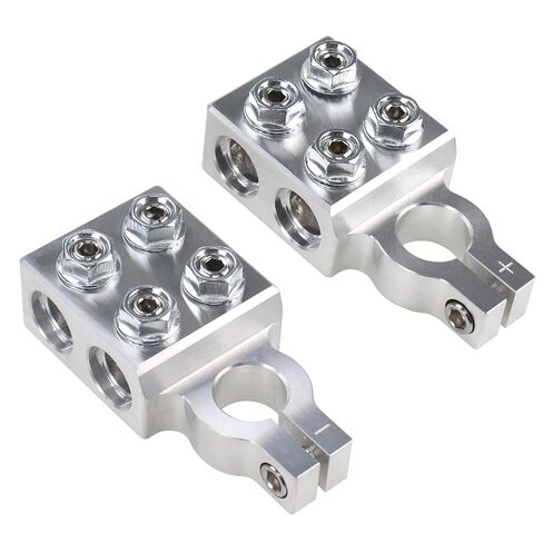8 Way Battery Terminal Connectors for Lithium or AGM Lead-Acid Battery, 4/0(XL) AWG Gauge Positive/Negative (+/-) Lead Acid Battery Terminal Clamps for SAE/DIN/EN Tapered Top Post 1 Pair in Saudi Arabia