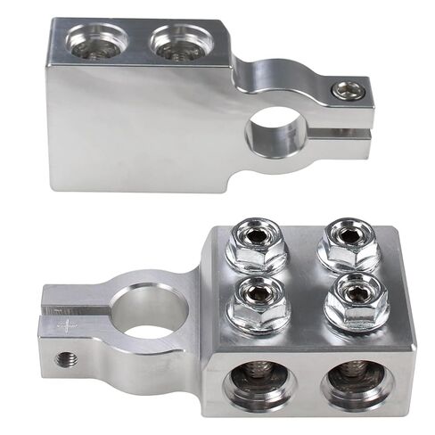 8 Way Battery Terminal Connectors for Lithium or AGM Lead-Acid Battery, 4/0(XL) AWG Gauge Positive/Negative (+/-) Lead Acid Battery Terminal Clamps for SAE/DIN/EN Tapered Top Post 1 Pair in Saudi Arabia