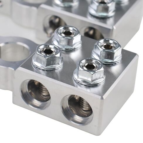 8 Way Battery Terminal Connectors for Lithium or AGM Lead-Acid Battery, 4/0(XL) AWG Gauge Positive/Negative (+/-) Lead Acid Battery Terminal Clamps for SAE/DIN/EN Tapered Top Post 1 Pair in Saudi Arabia
