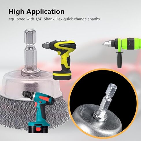 7 Pack Carbon Steel Wire Wheel and Pen Brush Set Wire Brush for Drill Pen Brush Set with 1/4-Inch Hex Shank for Cleaning Rust Corrosion & Scrub Surfaces in Kuwait