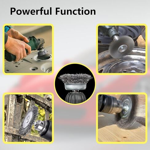 7 Pack Carbon Steel Wire Wheel and Pen Brush Set Wire Brush for Drill Pen Brush Set with 1/4-Inch Hex Shank for Cleaning Rust Corrosion & Scrub Surfaces in Kuwait