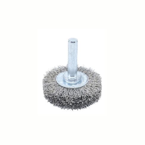 Benchmark Abrasives 1-1/2" Mounted Crimped Wire Wheel for Cleaning Rust Deburring on Cast Iron, Steel, Titanium, Nickel, 1/4" Shank for Rotary Tools, Coarse Grit - Stainless Steel in Saudi Arabia