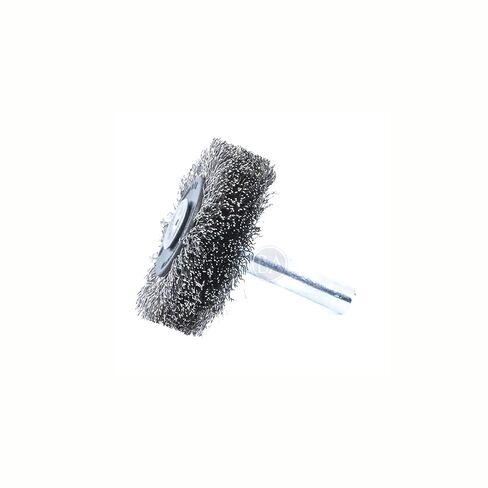Benchmark Abrasives 1-1/2" Mounted Crimped Wire Wheel for Cleaning Rust Deburring on Cast Iron, Steel, Titanium, Nickel, 1/4" Shank for Rotary Tools, Coarse Grit - Stainless Steel in Saudi Arabia