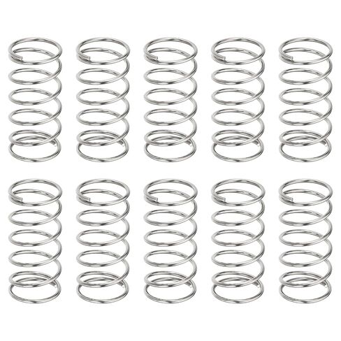uxcell 10Pcs Compression Springs, 0.9mm Wire Diameter x 12mm OD x 25mm Length 304 Stainless Steel Extension Spring Ballpoint Pen Pressure Springs for Shop Home Repairs, Silver in Saudi Arabia