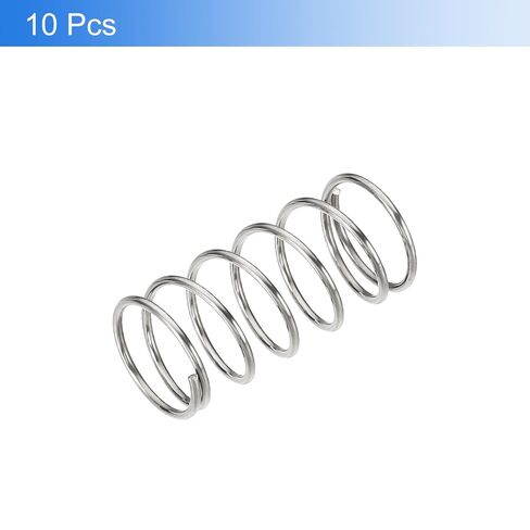 uxcell 10Pcs Compression Springs, 0.9mm Wire Diameter x 12mm OD x 25mm Length 304 Stainless Steel Extension Spring Ballpoint Pen Pressure Springs for Shop Home Repairs, Silver in Saudi Arabia