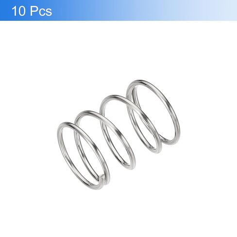 uxcell 10Pcs Compression Springs, 0.9mm Wire Diameter x 12mm OD x 15mm Length 304 Stainless Steel Extension Spring Ballpoint Pen Pressure Springs for Shop Home Repairs, Silver in Saudi Arabia