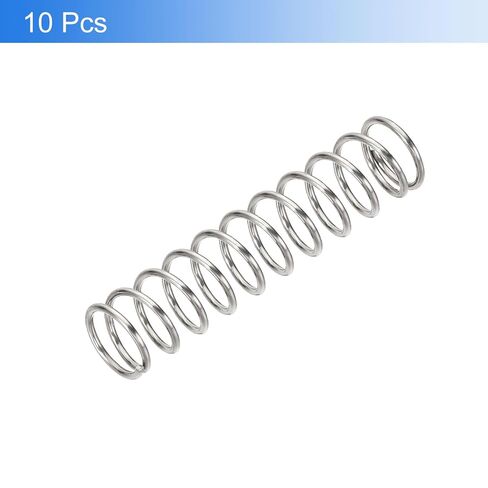 uxcell 10Pcs Compression Springs, 0.9mm Wire Diameter x 9mm OD x 40mm Length 304 Stainless Steel Extension Spring Ballpoint Pen Pressure Springs for Shop Home Repairs, Silver in Saudi Arabia