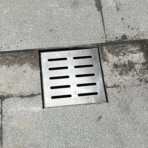 Removable Trough Guttering Drain Grate 4-16 Inch, Stainless Steel Frame Outdoor Square Channel Grating, Decorative Well Covers for Concrete Floor, 15x15x2cm in Kuwait