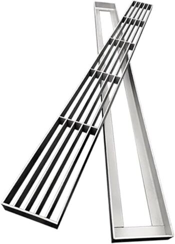 Heavy Duty 304 Stainless Steel Bar Grating for Garden/Yard, Metal Drain Grate Plate for Rain Gutter, Sewer/Channel Drainage Cover (100x25cm/39.4x9.8in) in Kuwait