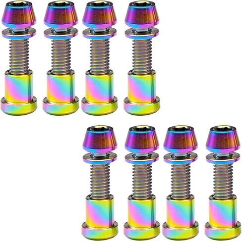 صامولة، صامولة سداسية، 8 قطع M5x16mm براغي غسالة رأس مفتاح سداسي + صامولة تيتانيوم M5 لقفل شوكة ألياف الكربون in Saudi Arabia