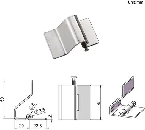 مفصلات محدبة من الفولاذ المقاوم للصدأ باب خزانة صناعية كبيرة وصغيرة ميكانيكية 1 قطعة (مع ثقوب) in Kuwait