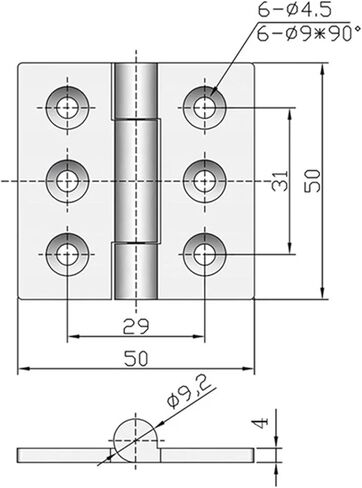 Heavy-Duty Load-Bearing Hinge Stainless Steel Square Shape with Thickened Folding Design 1Pcs in Saudi Arabia
