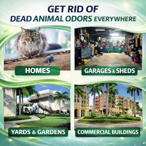 مزيل الرائحة الحيوانية لمزيل الرائحة القوية ، ورائحة الحيوانات الميتة- الاستخدام الآمن الداخلي والخارجي ، ومزيل الرائحة الطبيعية ، وفعالة وفعالة in Kuwait