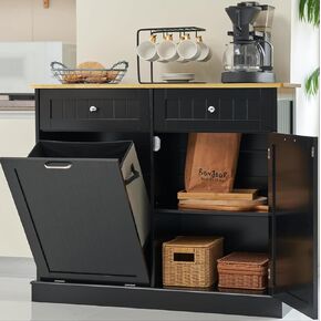 Spurgehom 13 جالون إمالة خارج سلة المهملات خزانة المطبخ صناديق النفايات، سلة الغسيل إمالة خارج الحيوانات الأليفة دليل سلة المهملات المخفية لغرفة المعيشة المطبخ، الأبيض العتيقة in Kuwait