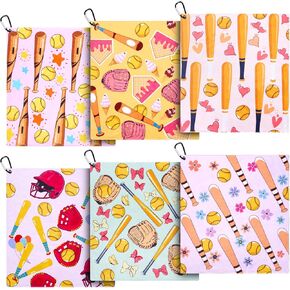 6 Pcs Softball Towel 15 x 17 Inch Absorbent Fast Drying Towels for Girls Women Sweat Funny Softball Gifts for Team Girls Hand Towel with Clip in Kuwait