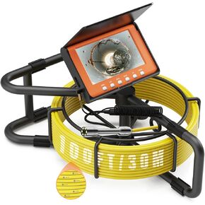 Sewer Camera 100FT, Sewer Pipe Inspection Camera,can Zoom in and Out, 5" 1080P Screen & DVR, 5000mAh Battery, IP68 Waterproof, 6 LED Lights, 32GB Card in Saudi Arabia