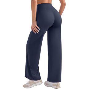 OLCHEE Womens Yoga Pants Wide Leg Straight Leggings High Waist No Front Seam Causal Stretch Gym Workout Bottom Butt Lifting in Kuwait