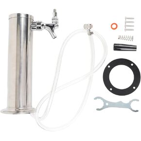 Gecheer Draft Beer Tower, Single Tap Stainless Steel 3 Inch Column Dispenser Kit for Parties Pubs Restaurants in Kuwait