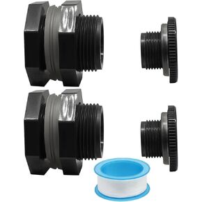 عبوتان من تركيبات الحاجز مقاس 3/4 بوصة مع مقابس لبراميل المطر، ومعرف مقاس 1 بوصة. محول خزان المياه PVC مع حشية لحاويات تخزين المياه in Kuwait