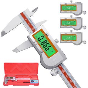 Preciva Digital Caliper Measuring Tool, Stainless Steel Digital Micrometer Vernier Caliper, with Backlight LCD, Auto-Off Feature, IP54 Splash Proof Protection and Inch Metric Conversion 6 Inch/150 mm in Kuwait